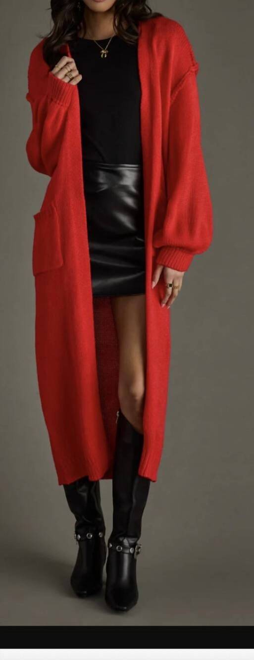 NEW PANACHE duster cardigan in red